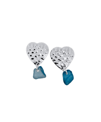 Valentina Drop Heart blue øreringe