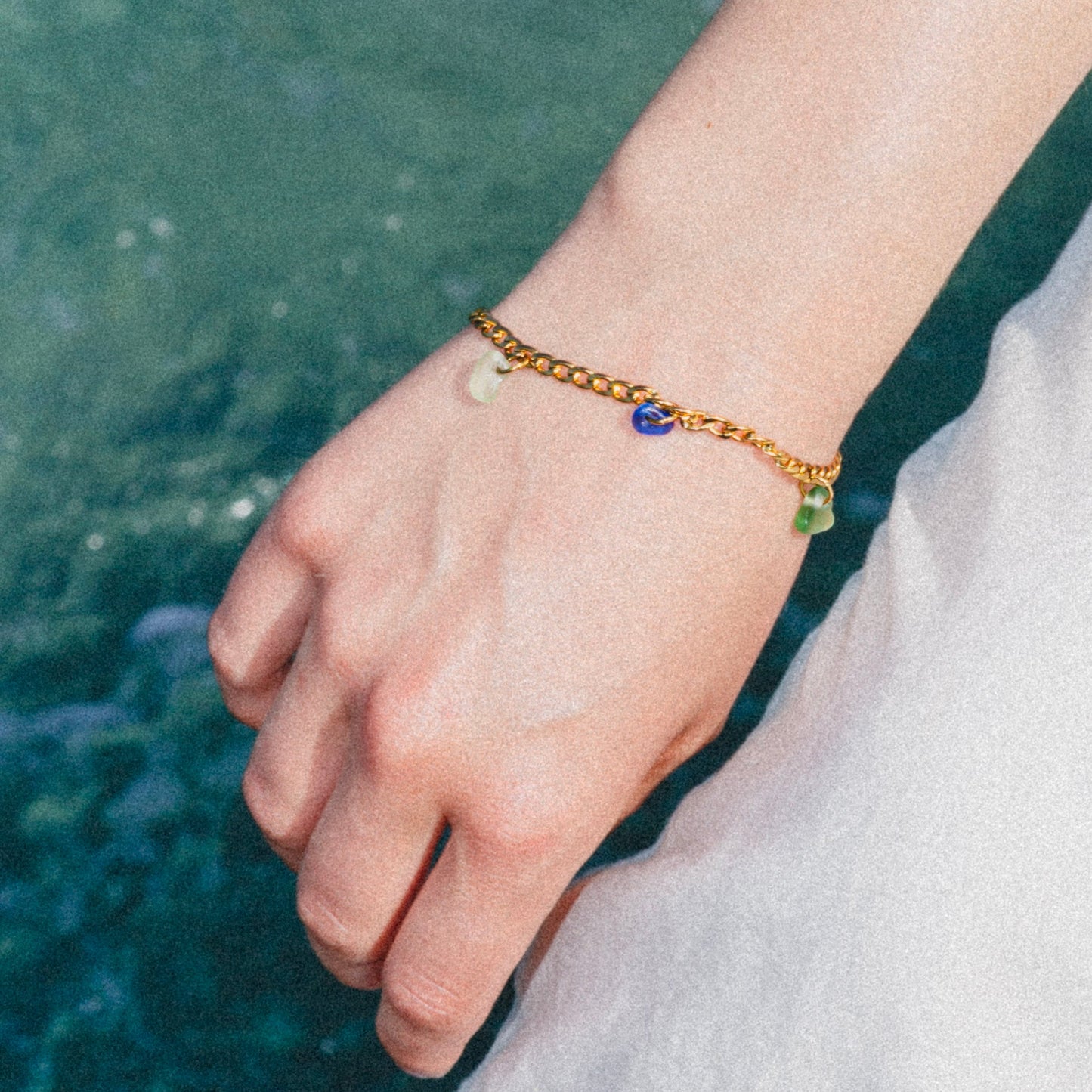 Fragments blue and green bracelet