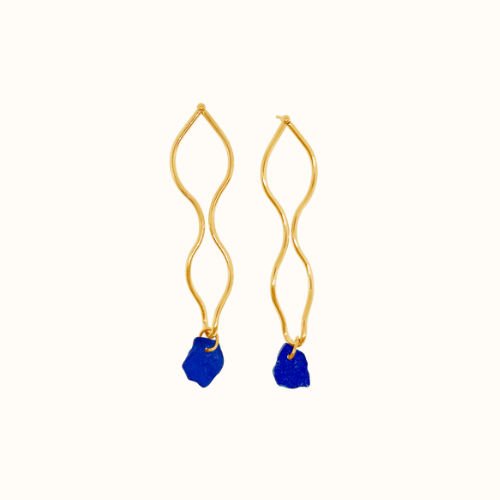 Wave earrings blue