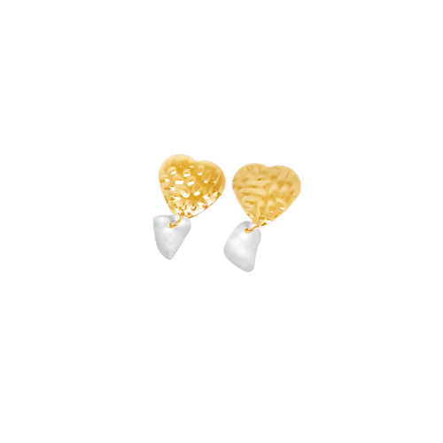 Valentina Drop Heart white øreringe