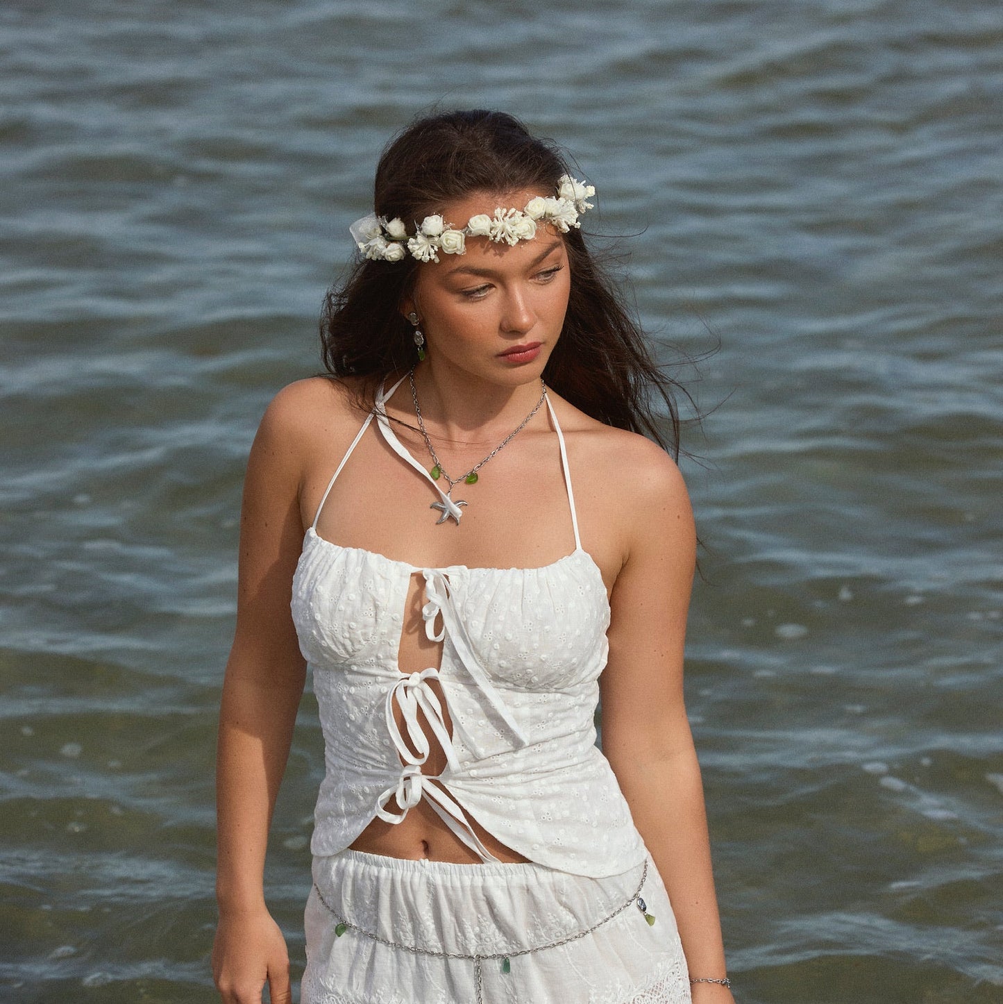 Starfish necklace green