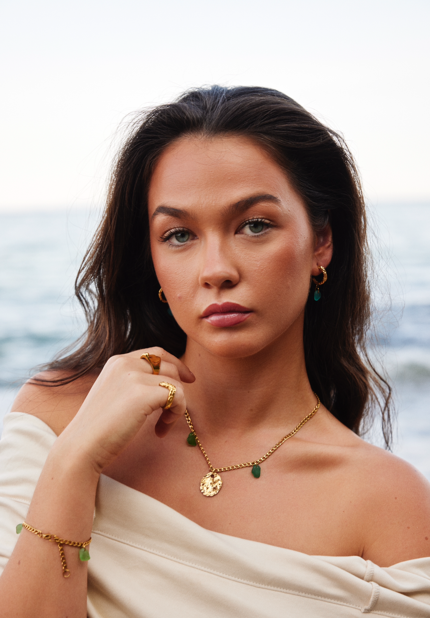 Fragments green necklace