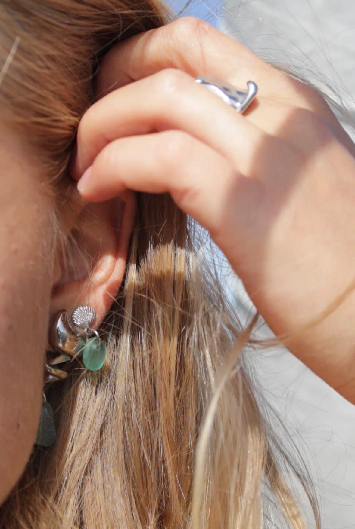 Fragments blue shell earrings