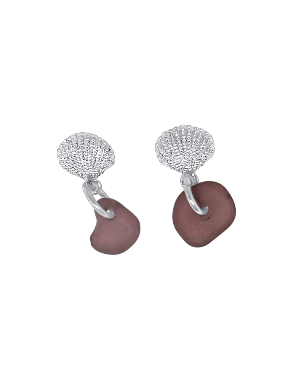 Fragments purple shell earrings