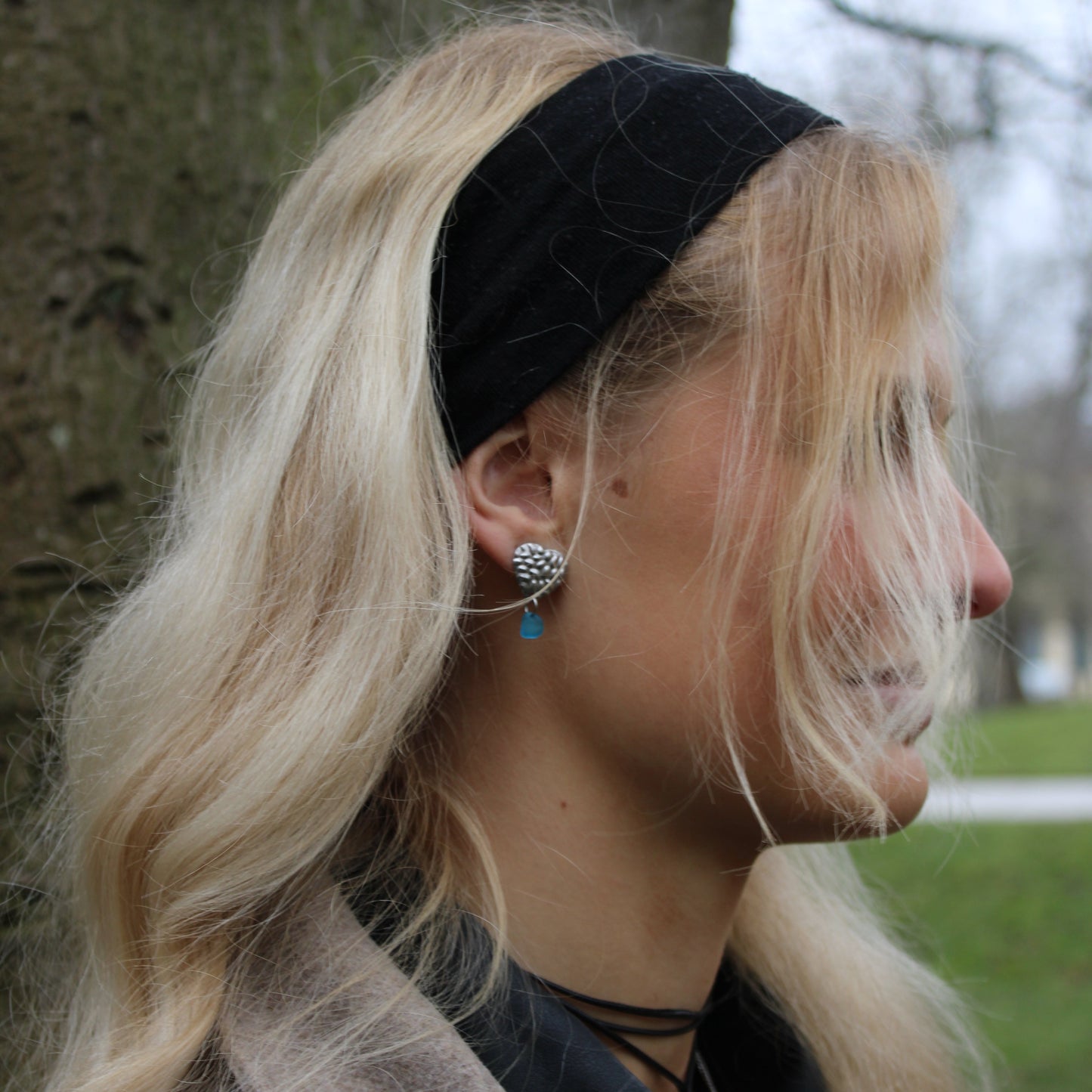 Valentina Drop Heart blue øreringe