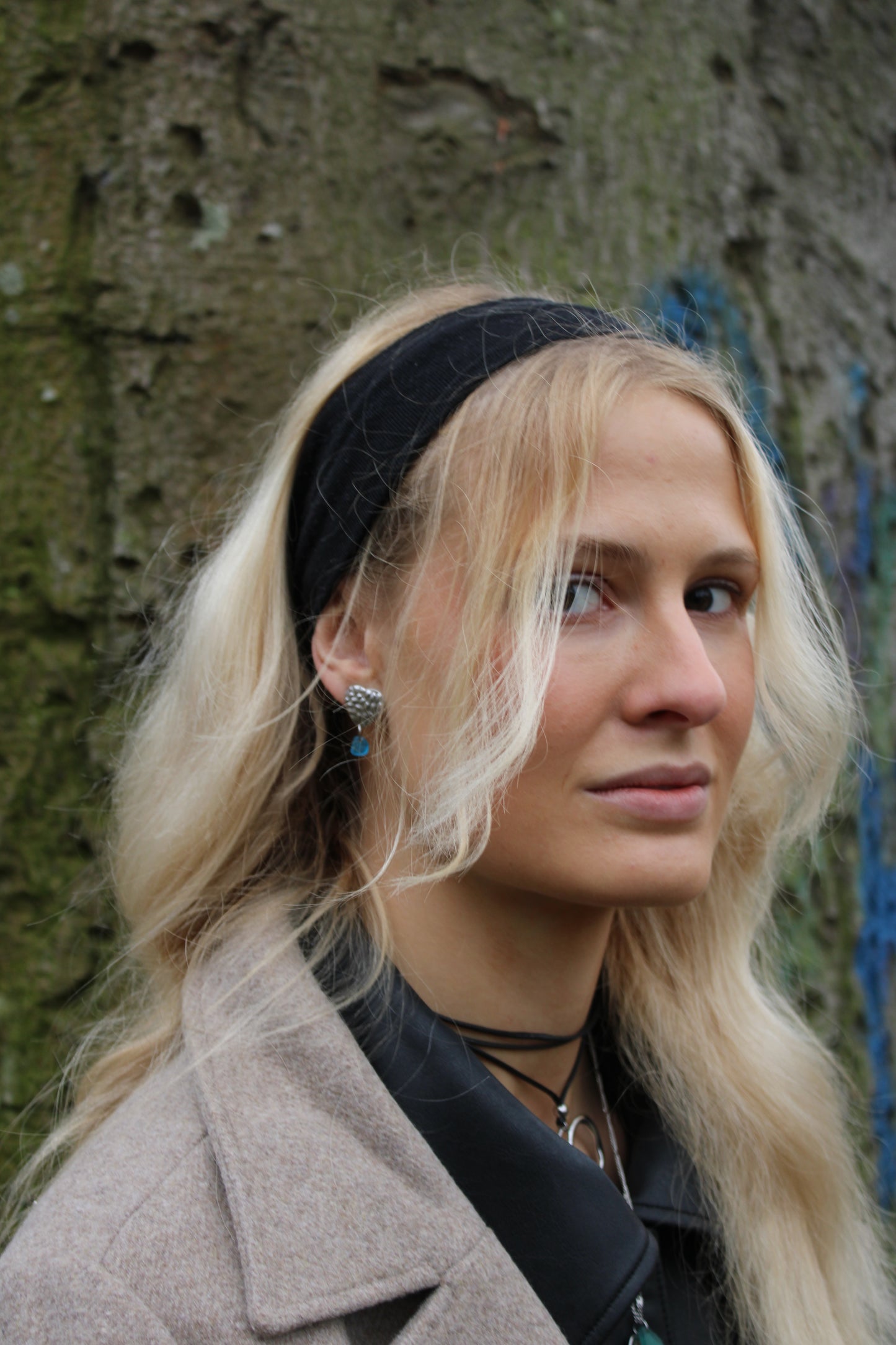 Valentina Drop Heart blue øreringe