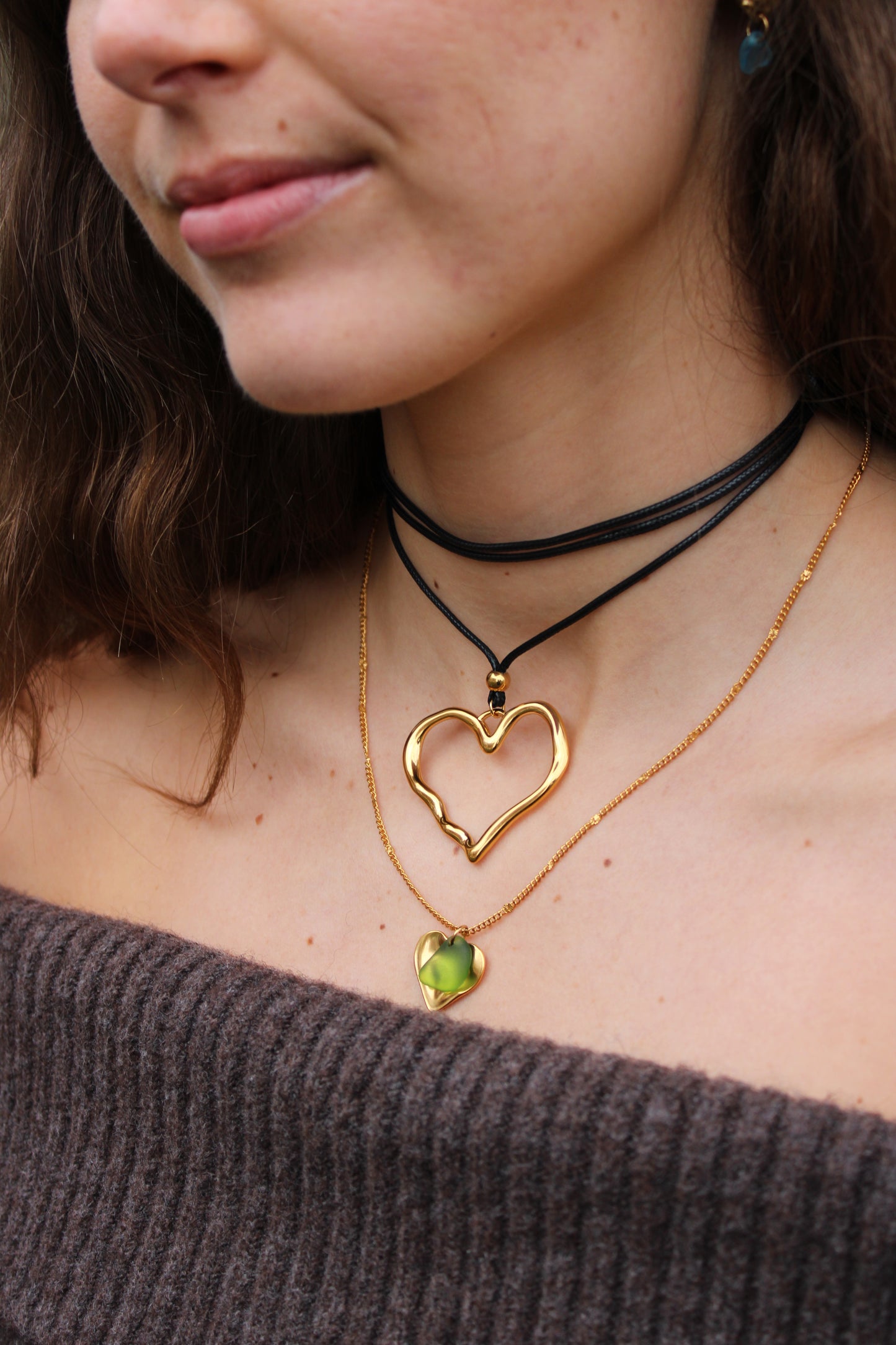 Valentina Wavy Heart choker