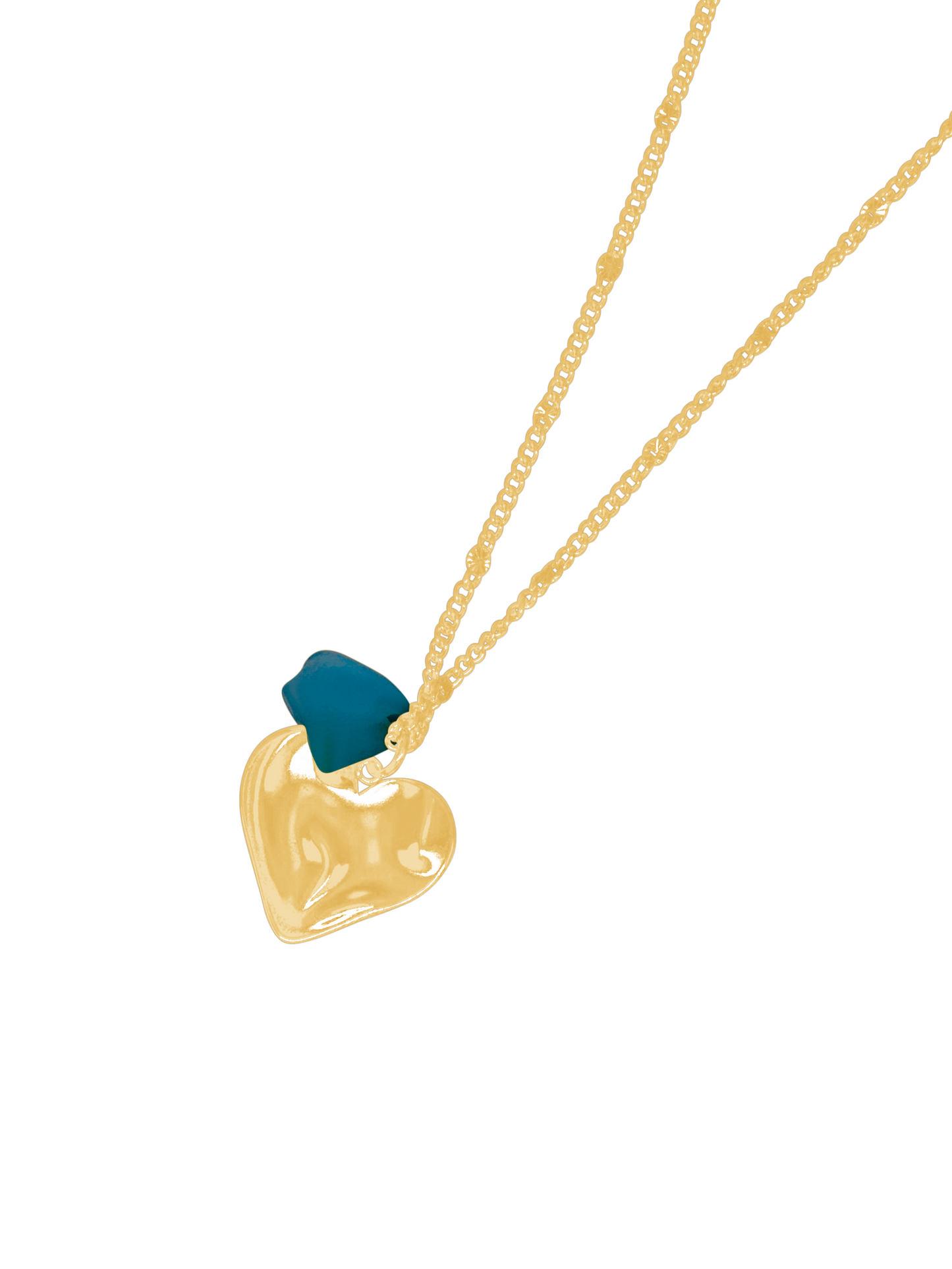 Valentina Wavy Heart blue necklace