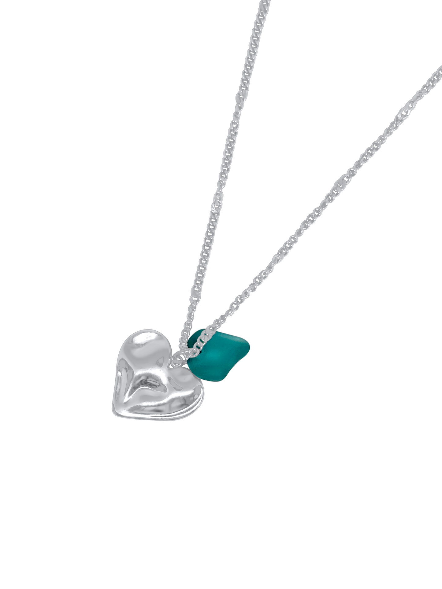 Valentina Wavy Heart blue halskæde