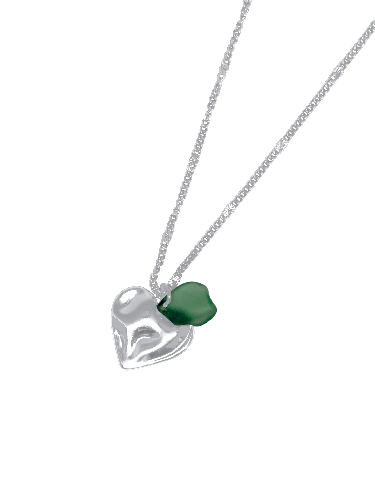 Valentina Wavy Heart green necklace