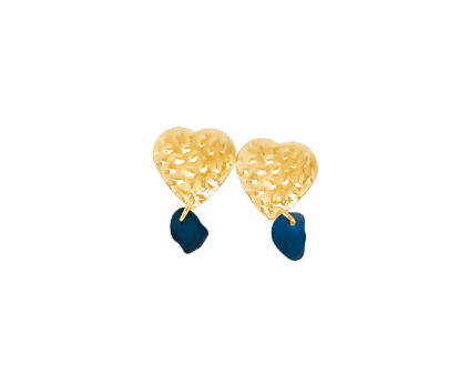 Valentina Drop Heart blue øreringe