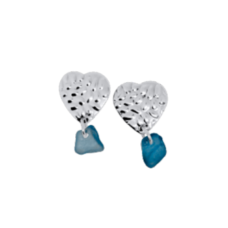Valentina Drop Heart blue øreringe