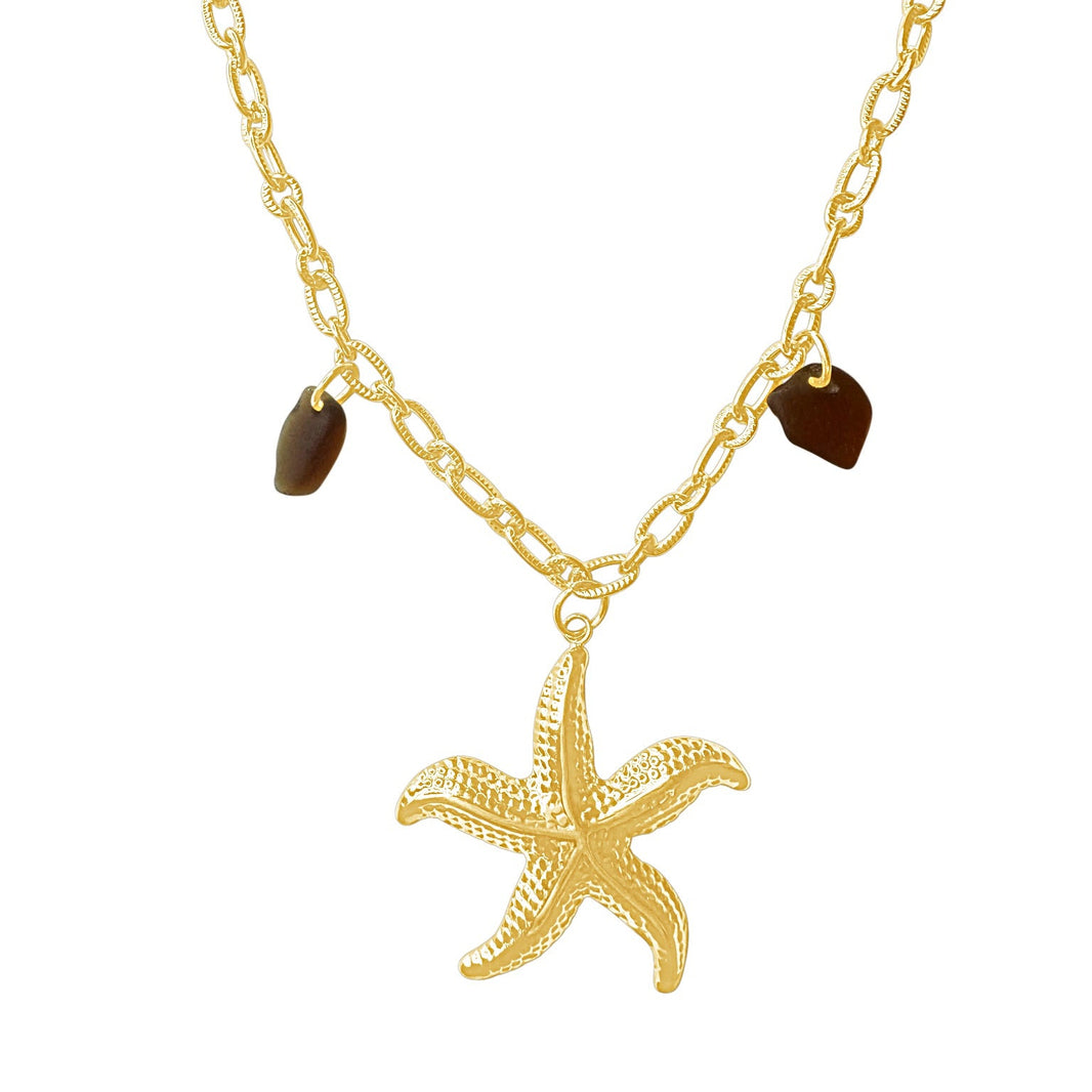 Starfish Necklace Brown