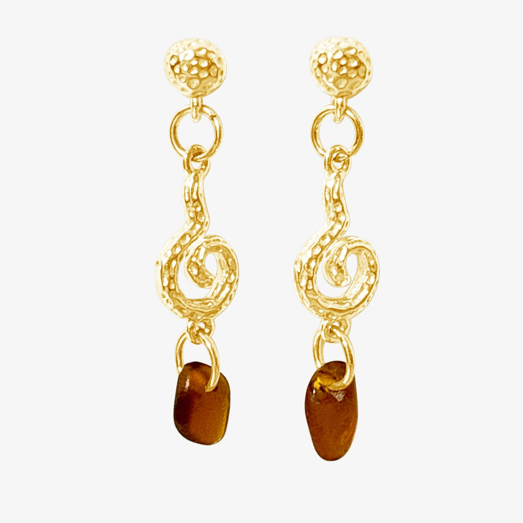 Coconut Spiral Stud Earrings