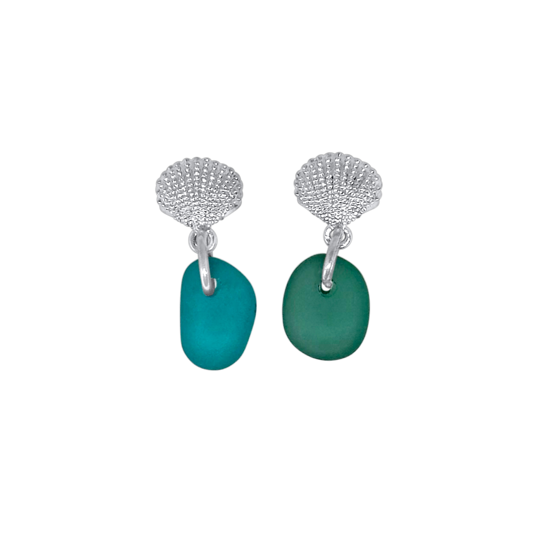 Fragments blue shell earrings