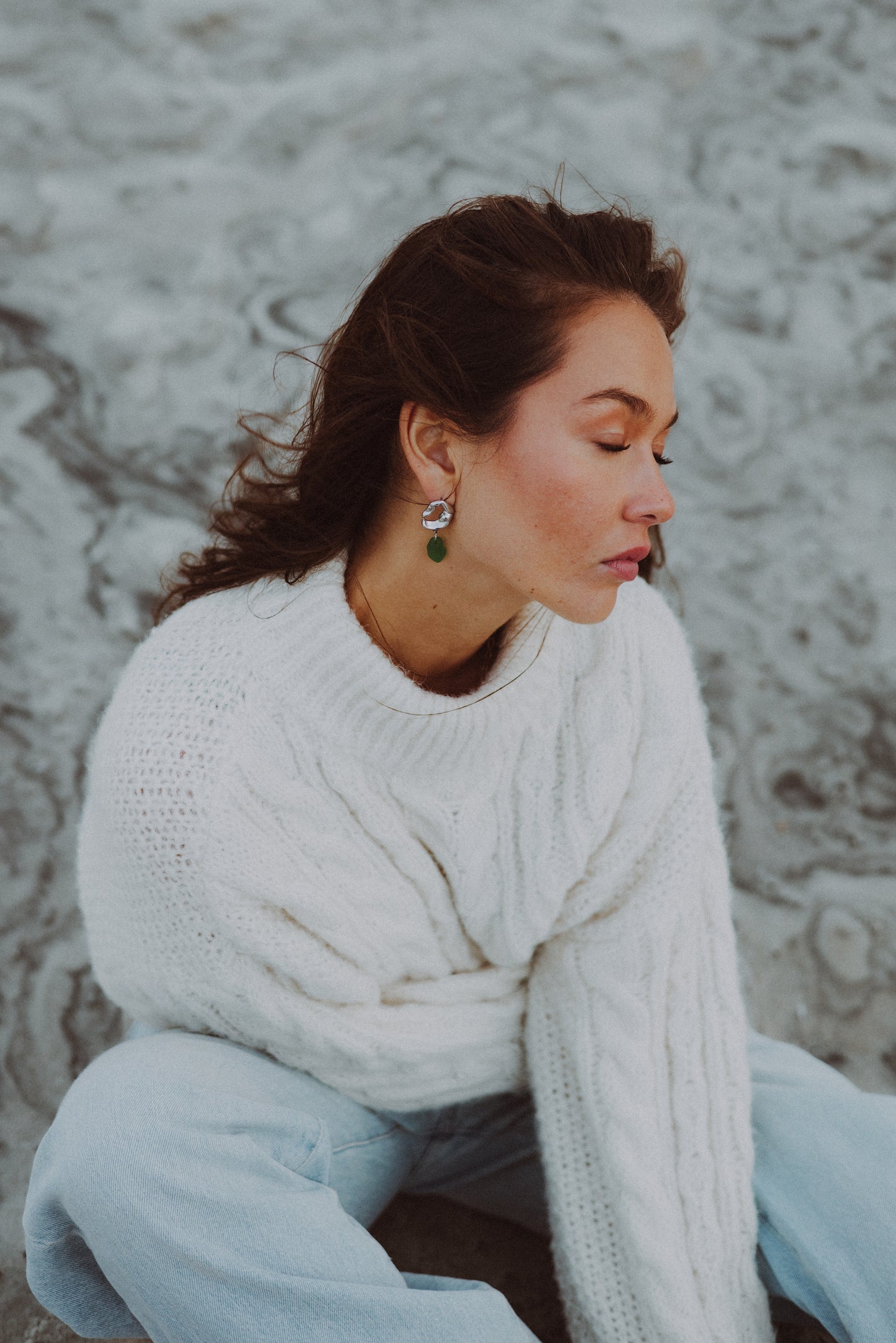 Blue Month Earrings Green