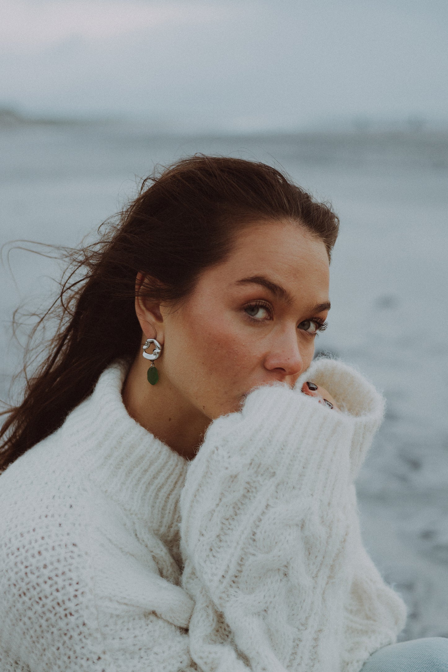 Blue Month Earrings Green