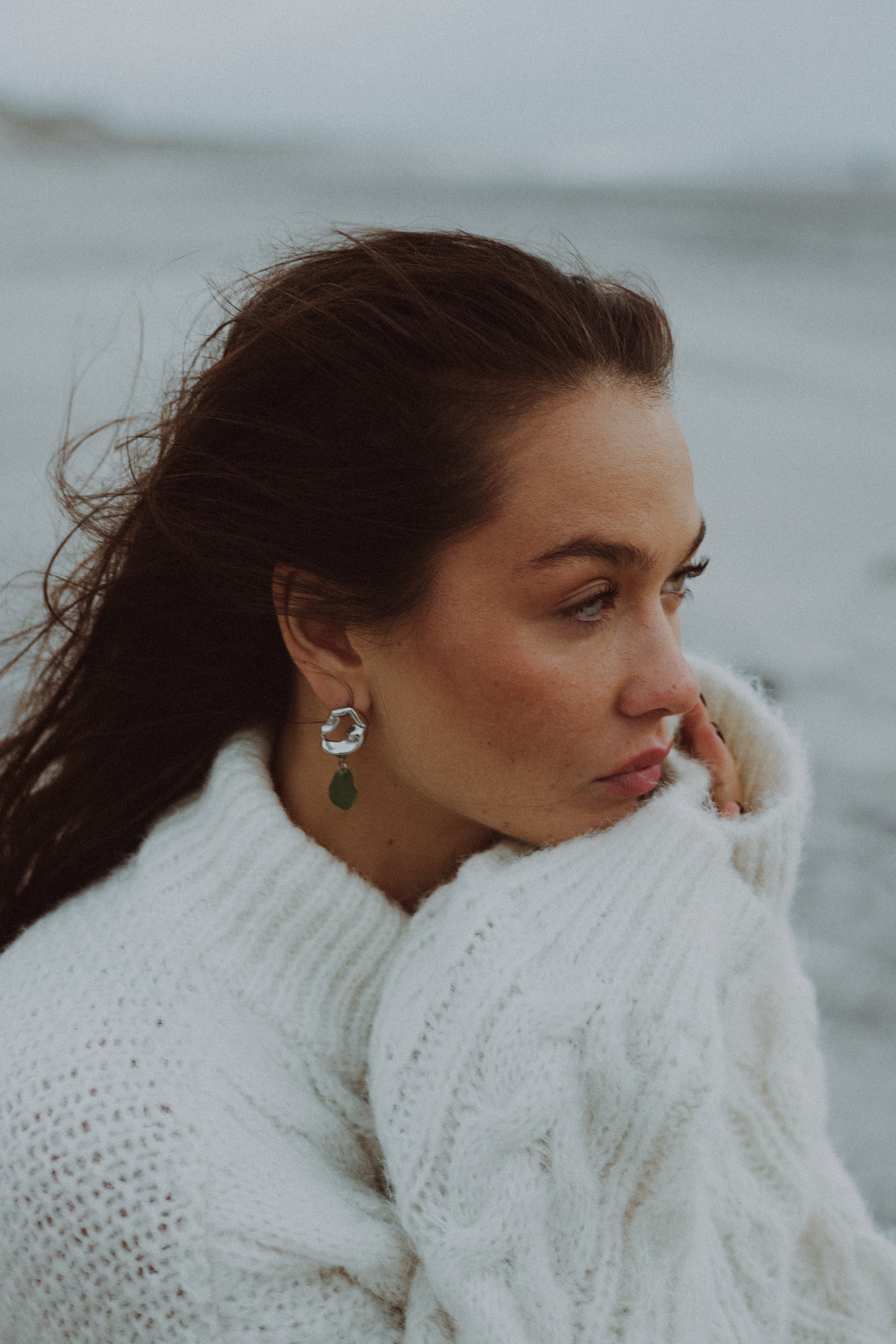 Blue Month Earrings Green