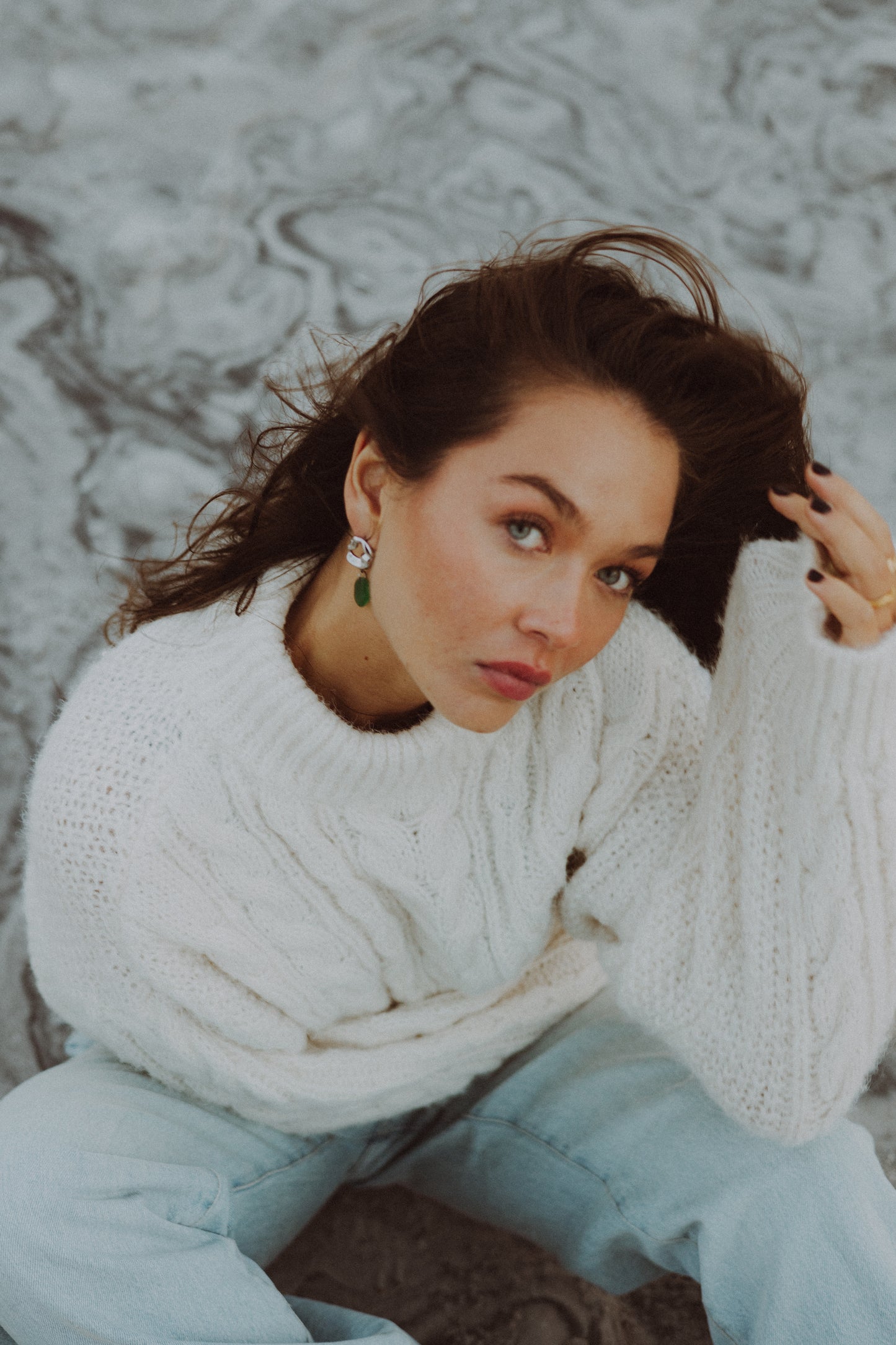 Blue Month Earrings Green