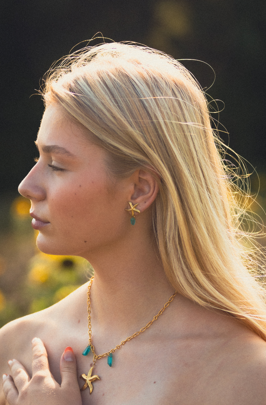 Starfish øreringe blue