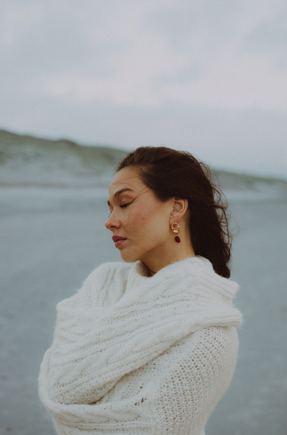 Blue Month Earrings Red