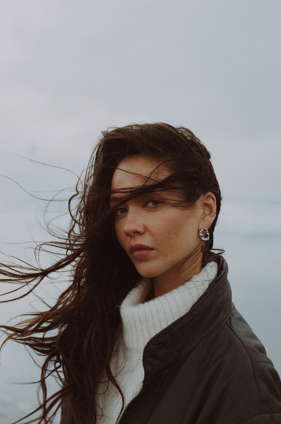 Blue Month Earrings Brown