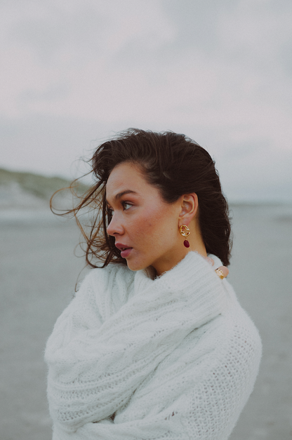 Blue Month Earrings Brown