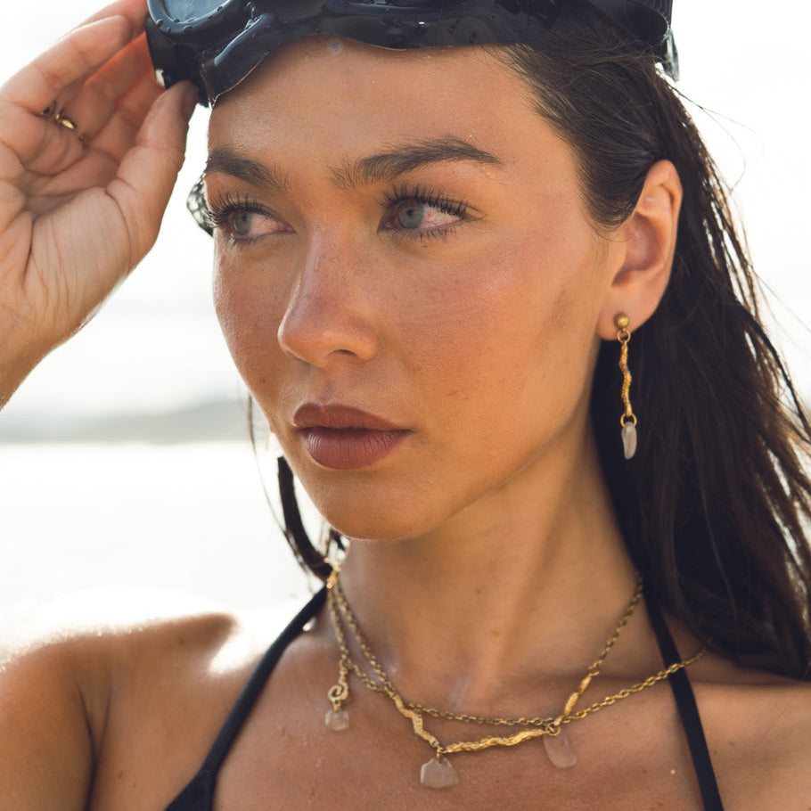 Sea Foam Small Stud Earrings