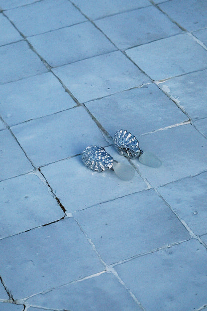 Sea urchin øreringe white