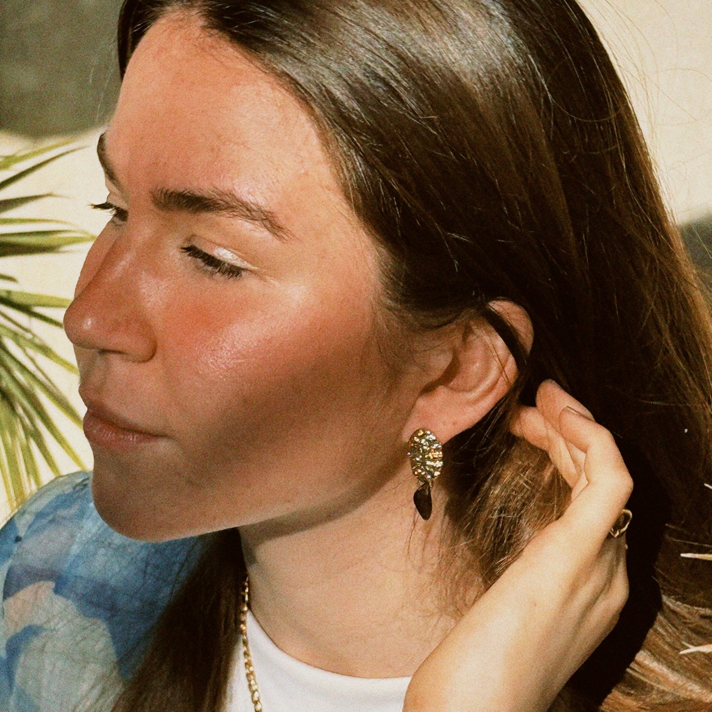 Sea urchin øreringe brown