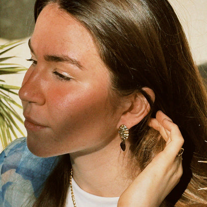 Sea urchin øreringe brown